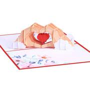 3D Pop-up Love Heart Handmade Greeting Card - Perfect for Thinking of you, Congrats, Weddings, or Saying Thank You