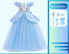 Robe de princesse inspirée de Cendrillon pour filles