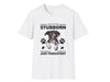 a white t - shirt with a picture of a dog on it