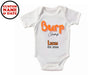 Baby Boys Personalized Name & Date Bodysuit With Text 'Burp Champ'