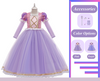 Kids Princess Rapunzel Inspired Girls Dress in Pink and Purple