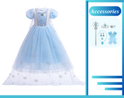 Elsa Frozen Princess Inspired Girls Cosplay Costume Dress