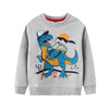Sweat-shirt à col rond Laughing Dino, Gris