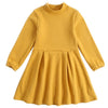 SkipStars Girls Frill Trim Solid Yellow Dress