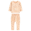 SkipStars Full Sleeve Beautiful Theme Sweetshirt & Trouser Girls 2 Piece Outfit Set, Beige