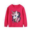 SkipStars Graceful Unicorn Round Neck Sweat Shirt, Pink