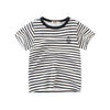 PLAIN BLACK & BLACK STRIPED GRAPHIC T-SHIRT - SkipStars