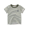 PLAIN BLACK & BLACK STRIPED GRAPHIC T-SHIRT - SkipStars