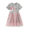 Robe d'été pour petites filles arc-en-ciel licorne étoile à manches courtes | Enfant en bas âge fille enfant bébé fille robe cadeau princesse fille robes chiffons 2-8 ans