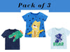 T-shirts en coton pour garçons T-shirts d'été pour bébés garçons | Lion Cat Toddler Baby Boys T-shirts Vêtements Cadeau pour garçons Tees Outfit Pack de 3 Tees