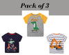 T-shirts en coton pour garçons T-shirts et hauts d'été pour bébés garçons | Dino Skating Toddler Baby Boys T-shirts Vêtements Cadeau pour garçons Tees Outfit Lot de 3