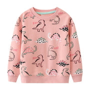 Long-Sleeve Dinosaur Pattern girls sweatshirt