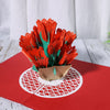 Personalized 3D Flower Tulips Basket Handmade Pop Up Greeting Card, perfect for Thinking of You, Congrats, Birthday or Thank You.