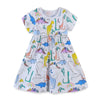 Robe tutu d'été à manches courtes pour filles à motif dinosaure