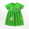 Fairy Design Green Short Sleeve Girls Summer Dress