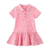 Robe tutu d'été pour filles à manches courtes rose conçue par licorne