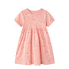 Robe tutu d'été pour filles à motif de lapin mignon rose à manches courtes