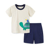 Ensemble t-shirt et short à motif tortue et oiseau à manches courtes